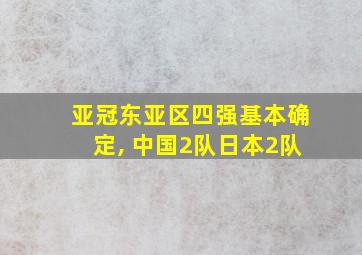 亚冠东亚区四强基本确定, 中国2队日本2队